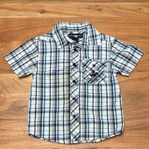 Beverly Hills Polo Club Plaid Shirt - Blue, Yellow, Black size 4